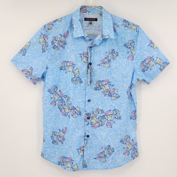 Lords of Harlech Scott Paisley Vines Blue Shirt Button Up Size Small NWT - Picture 1 of 7